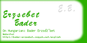 erzsebet bader business card